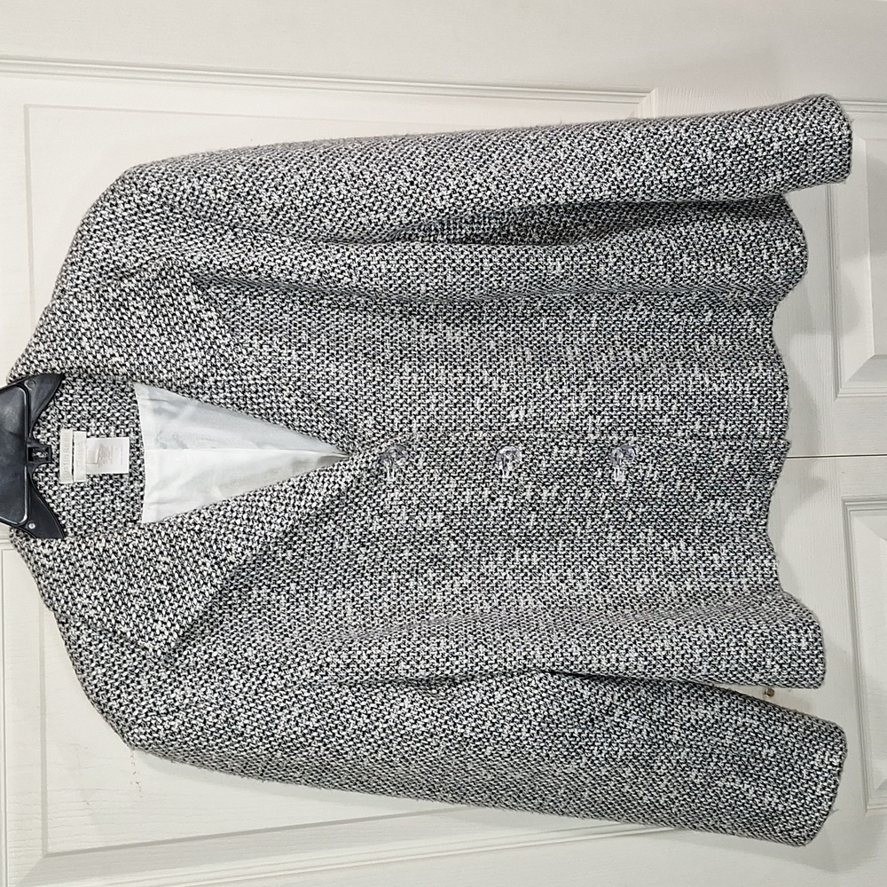 Austin Reed wool blend blazer - 14W - black/white